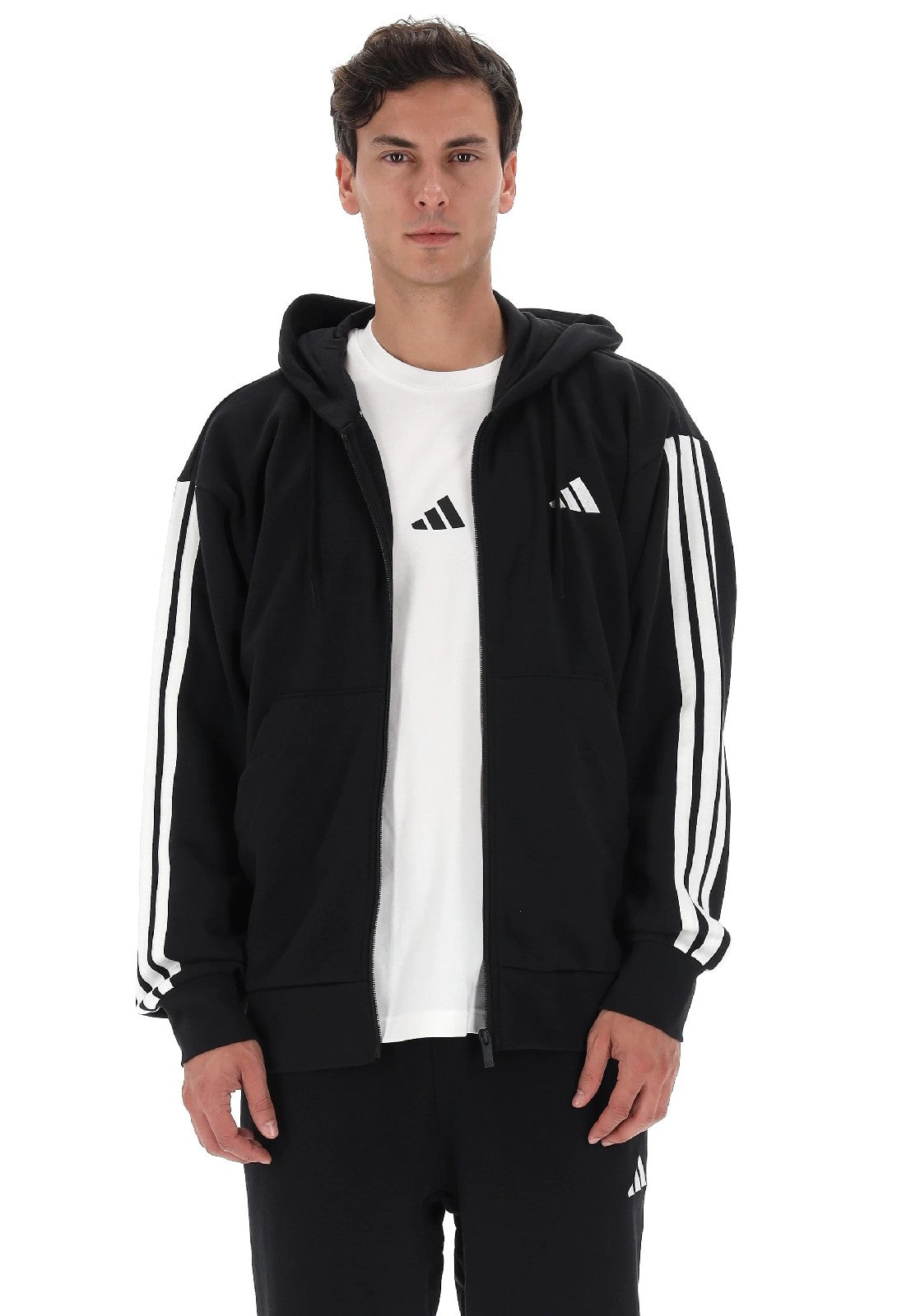 Adidas FELPA FULL ZIP UOMO Black
