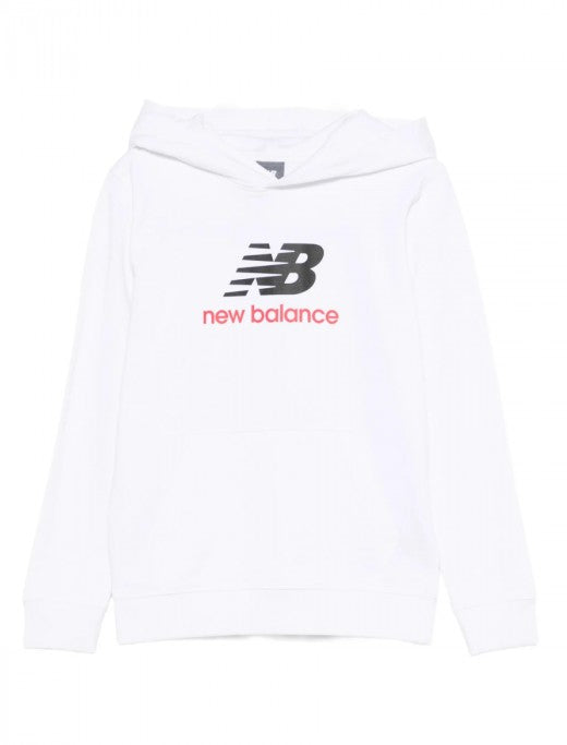 NEWBALANCE FELPA CAPPUCCIO NERA E ROSSA Black