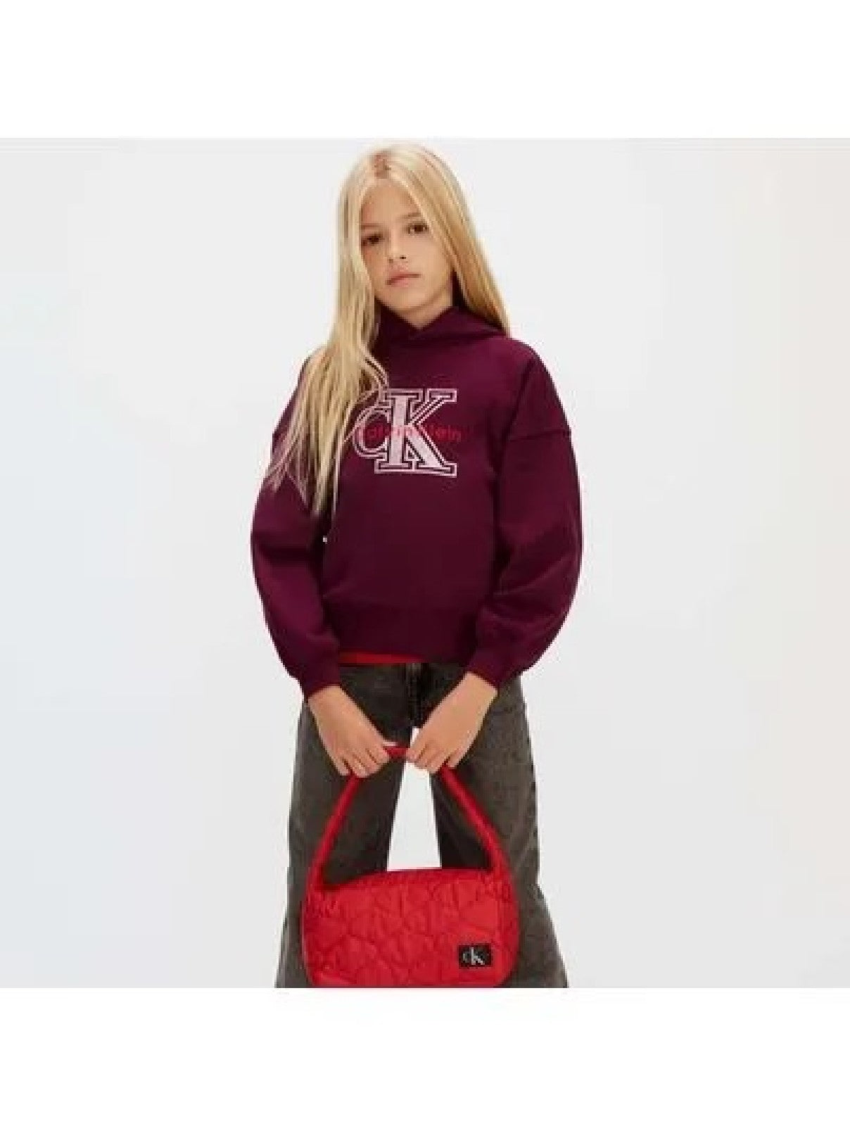 CALVINKLEIN FELPA CAPPUCCIO KIDS Black