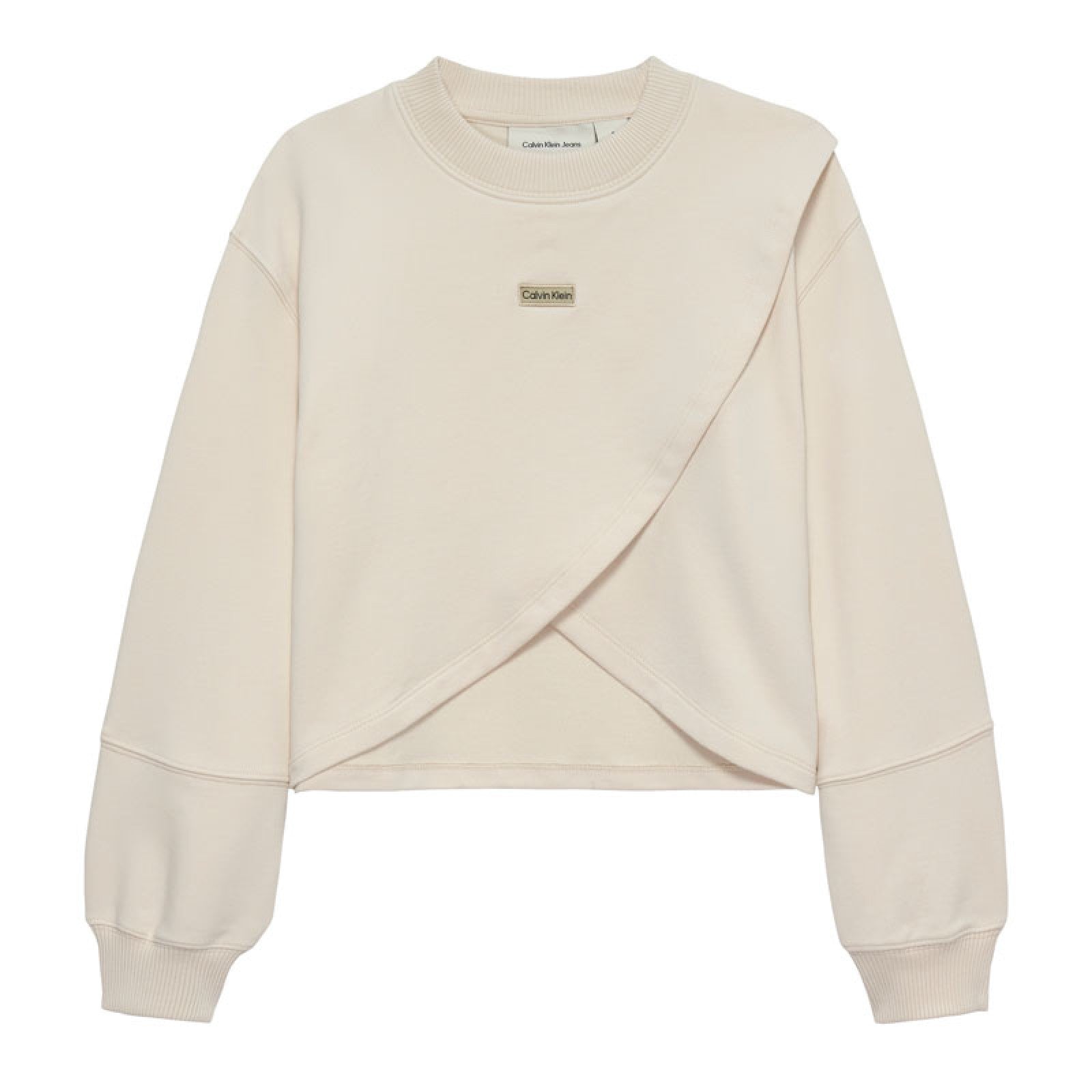 CALVINKLEIN FELPA GIROCOLLO KIDS Beige