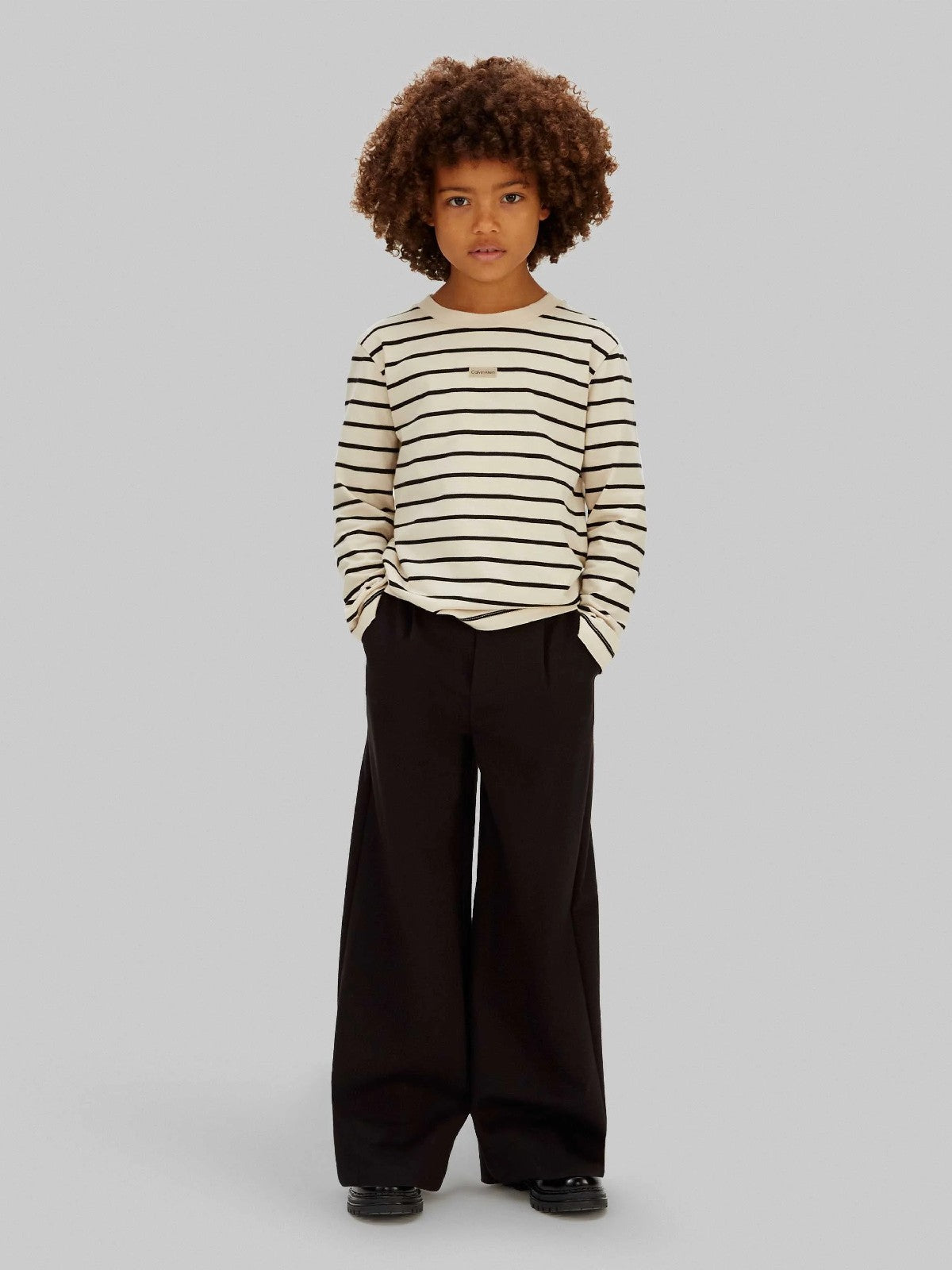 CALVINKLEIN PANTALONE ZAMPA COTONE KIDS Black