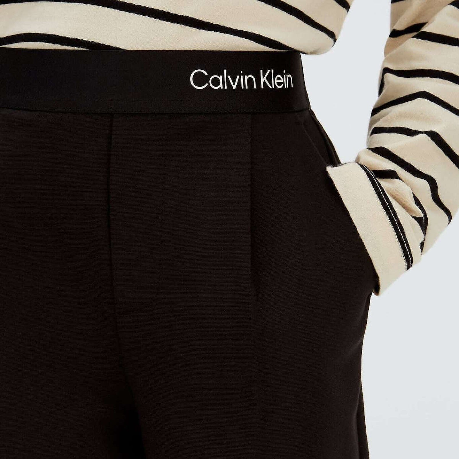 CALVINKLEIN PANTALONE ZAMPA COTONE KIDS Black
