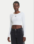 Adidas T SHIRT COTONE CROPPED White