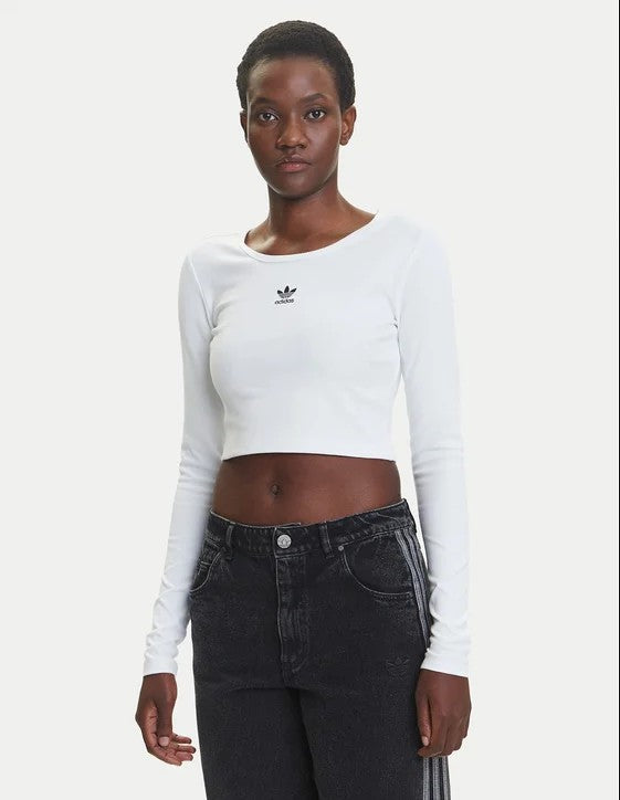 Adidas T SHIRT COTONE CROPPED White
