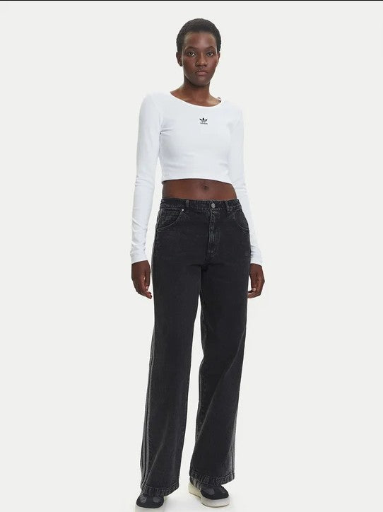 Adidas T SHIRT COTONE CROPPED White
