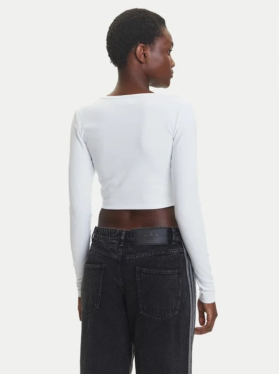 Adidas T SHIRT COTONE CROPPED White