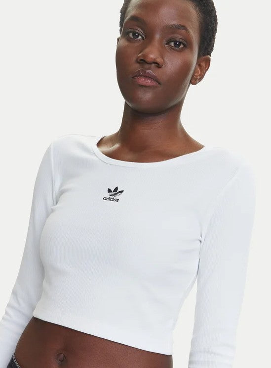 Adidas T SHIRT COTONE CROPPED White