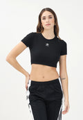 Adidas T SHIRT COTONE CROPPED Black