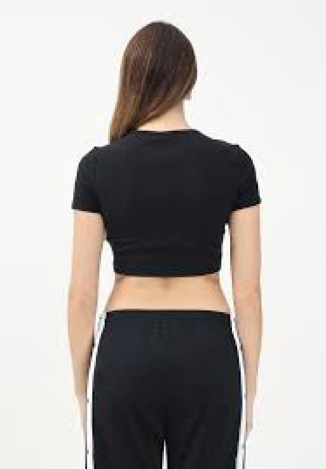 Adidas T SHIRT COTONE CROPPED Black
