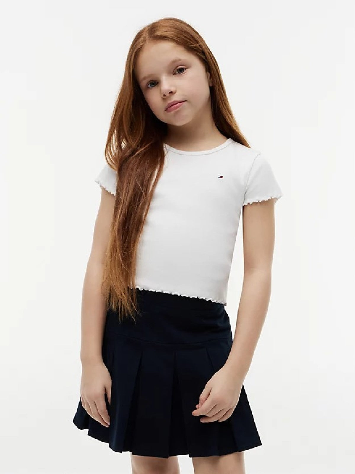 Tommy ESSENTIAL RIB TOP S White