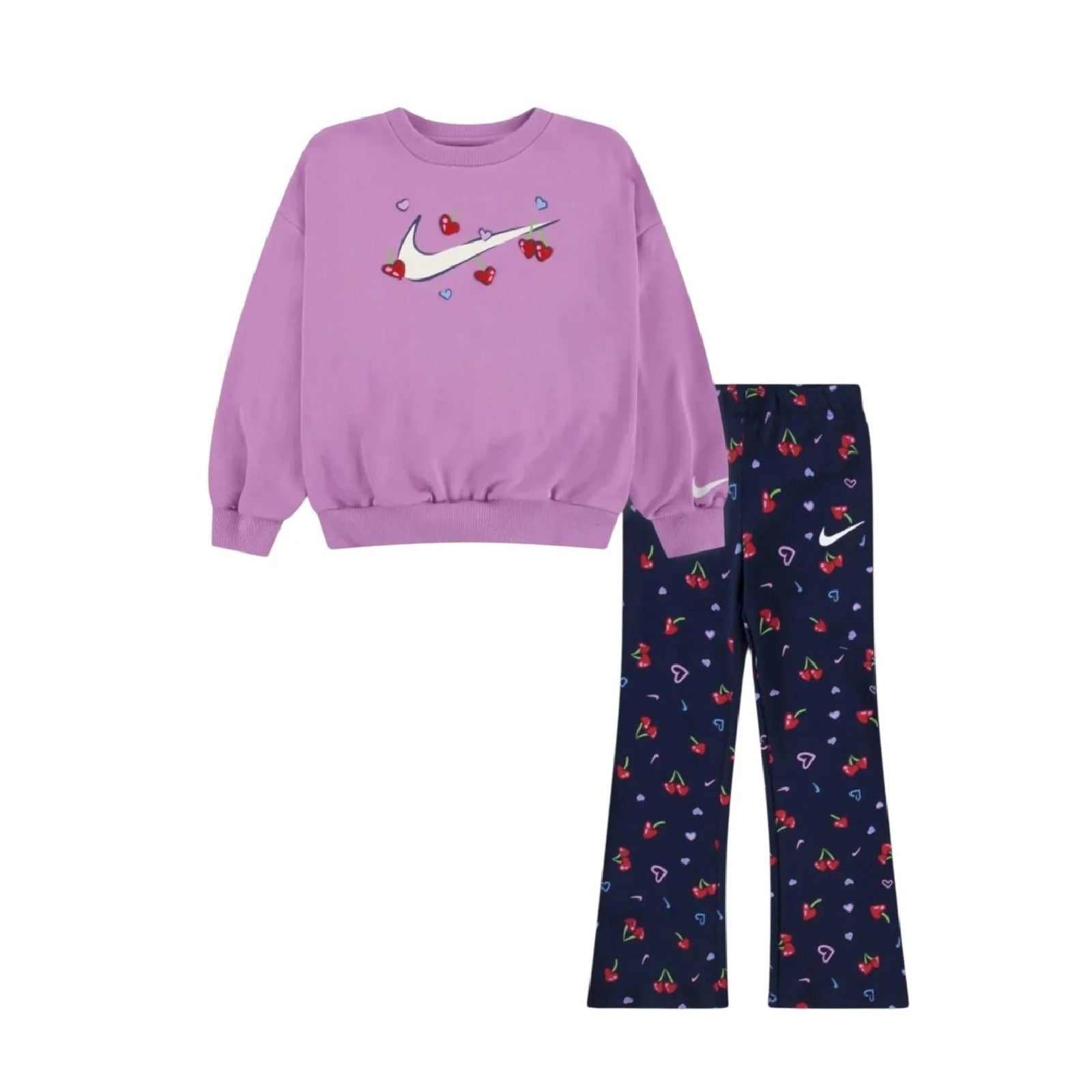 Nike COMPLETO NIKE ROSA CAPPUCCIO CON LEGGINGS BLU Pink