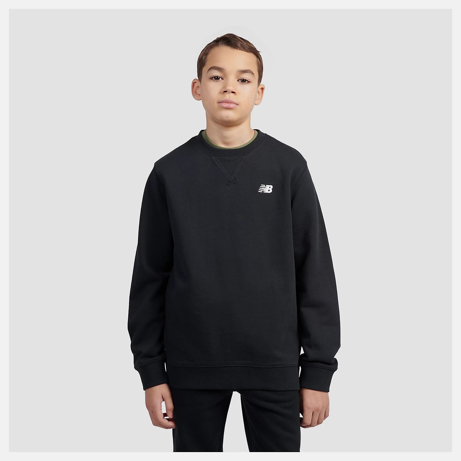 NEWBALANCE FELPA GIRO MINI LOGO GARZATA Black