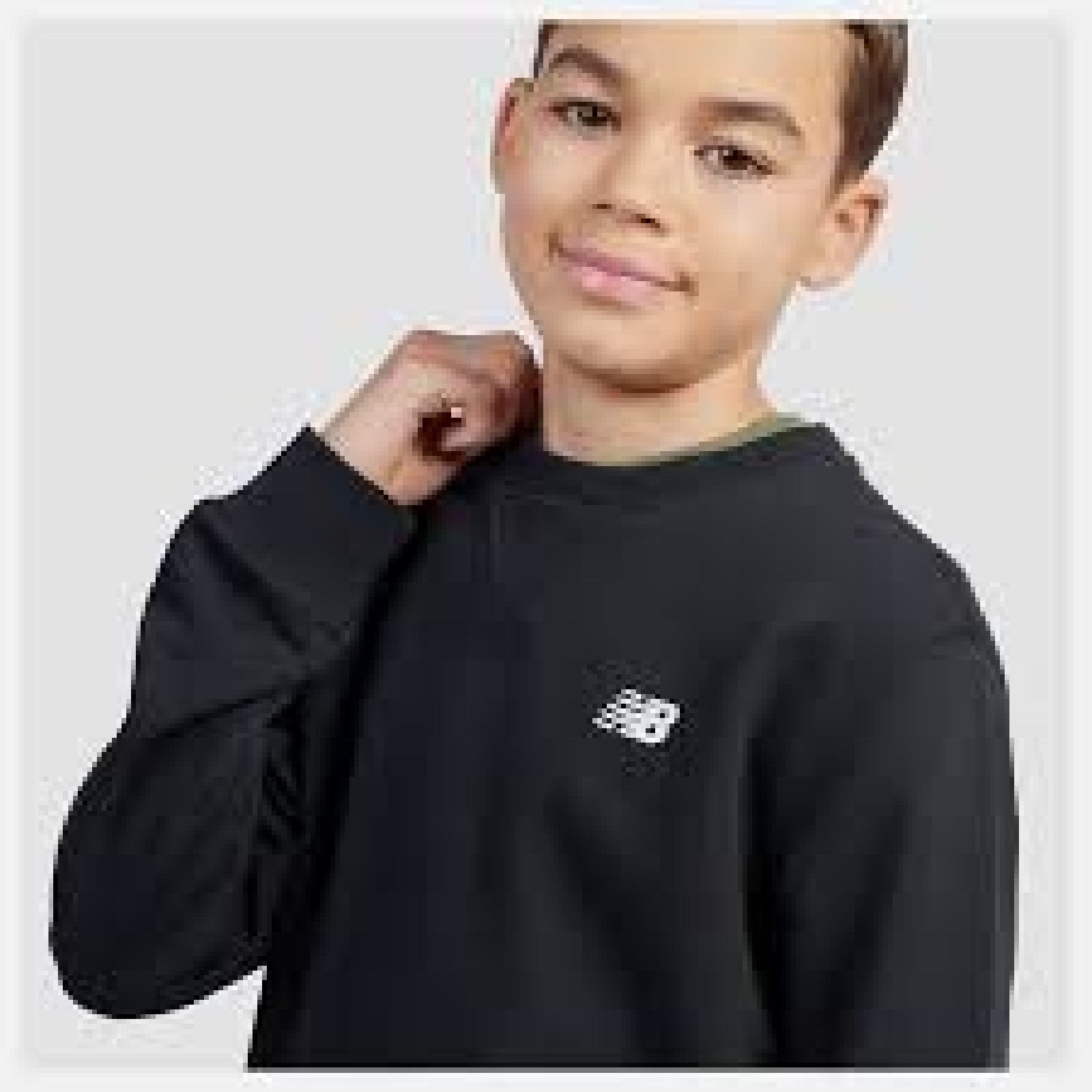 NEWBALANCE FELPA GIRO MINI LOGO GARZATA Black
