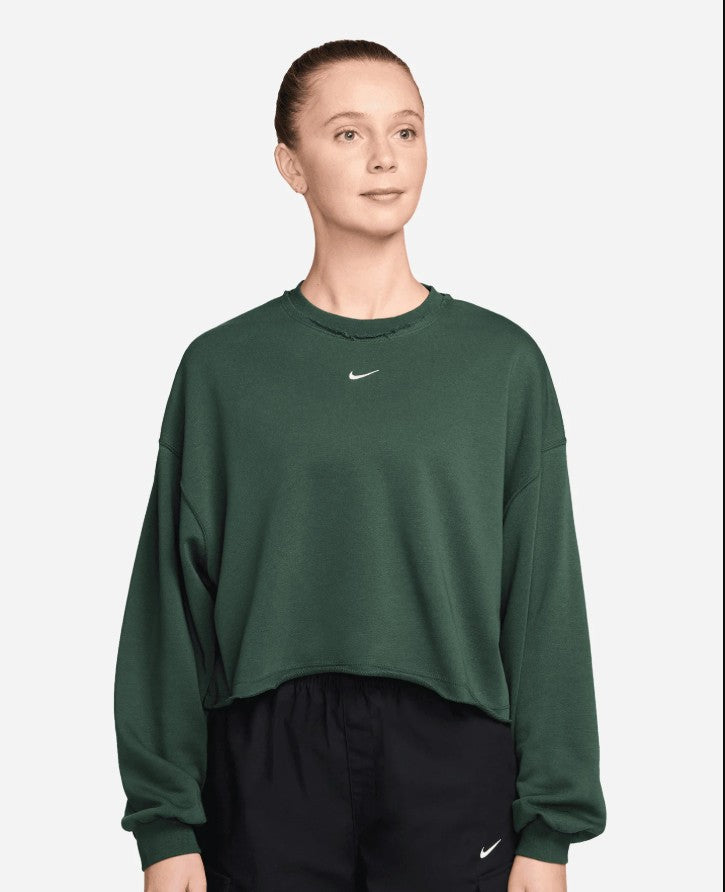 Nike FELPA GARZATA CROP Green