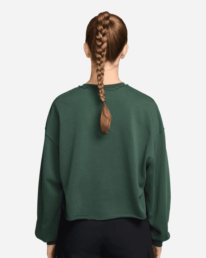 Nike FELPA GARZATA CROP Green