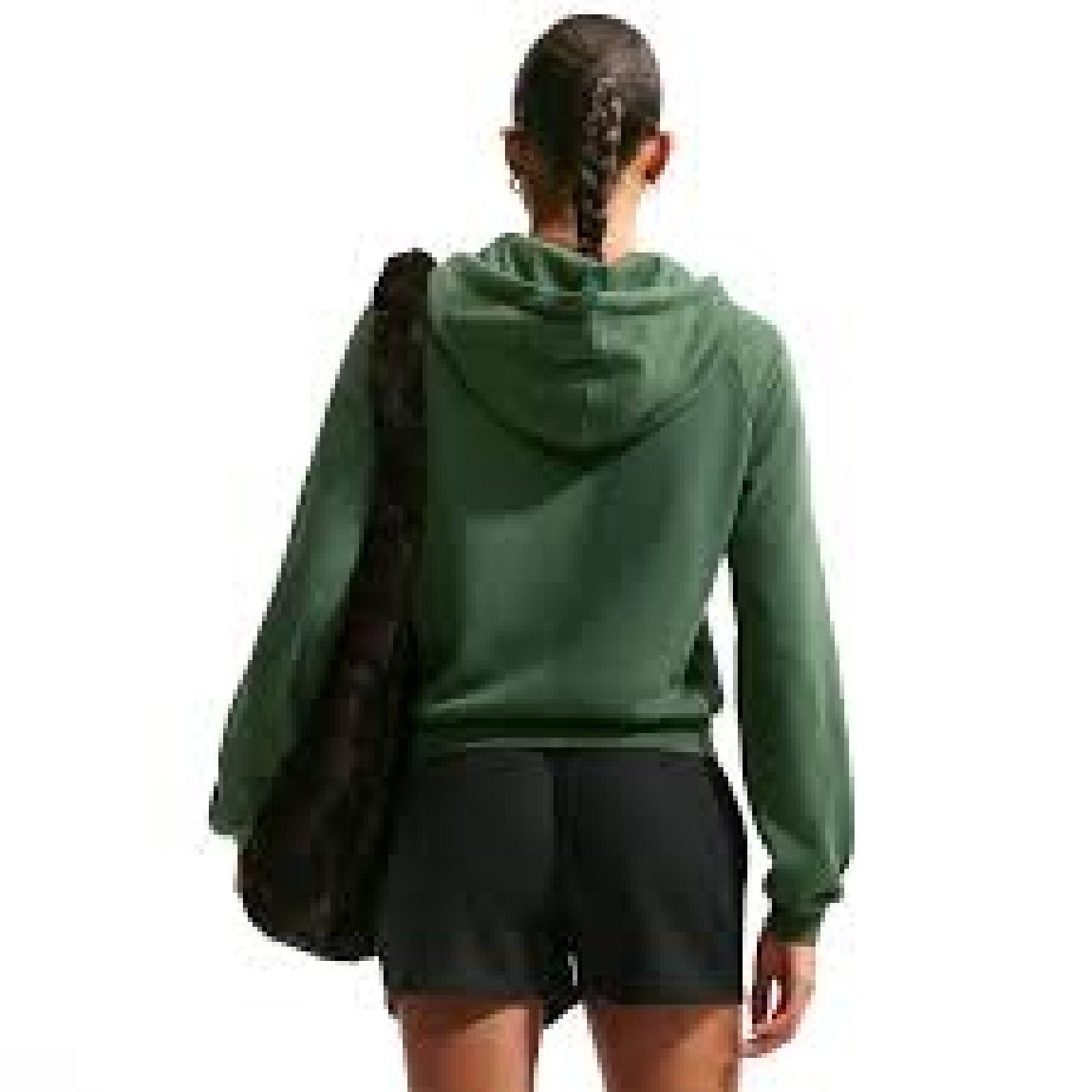 Nike FELPA CAPPUCCIO CROP COTONE Green