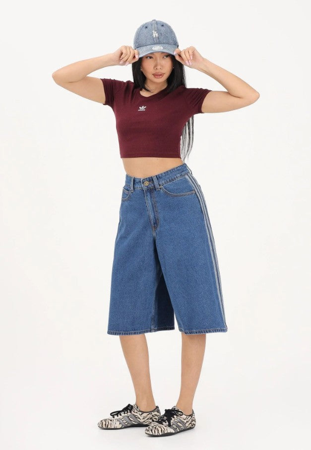 Adidas SHORT DONNA JEANS Blue