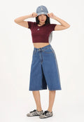 Adidas SHORT DONNA JEANS Blue