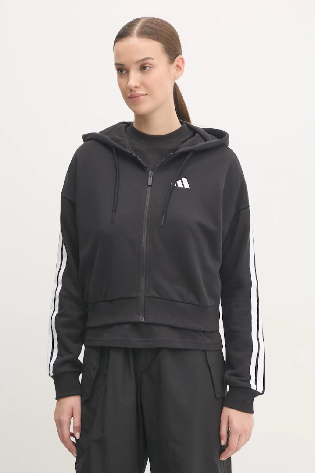 Adidas FELPA CAPPUCCIO DONNA GARZATA Black