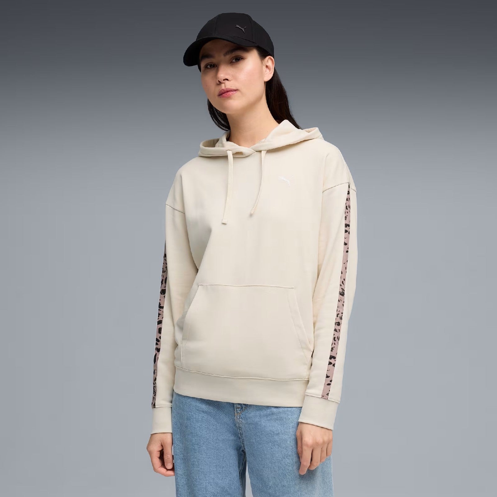 Puma FELPA CAPPUCCIO DONNA GARZATA Beige