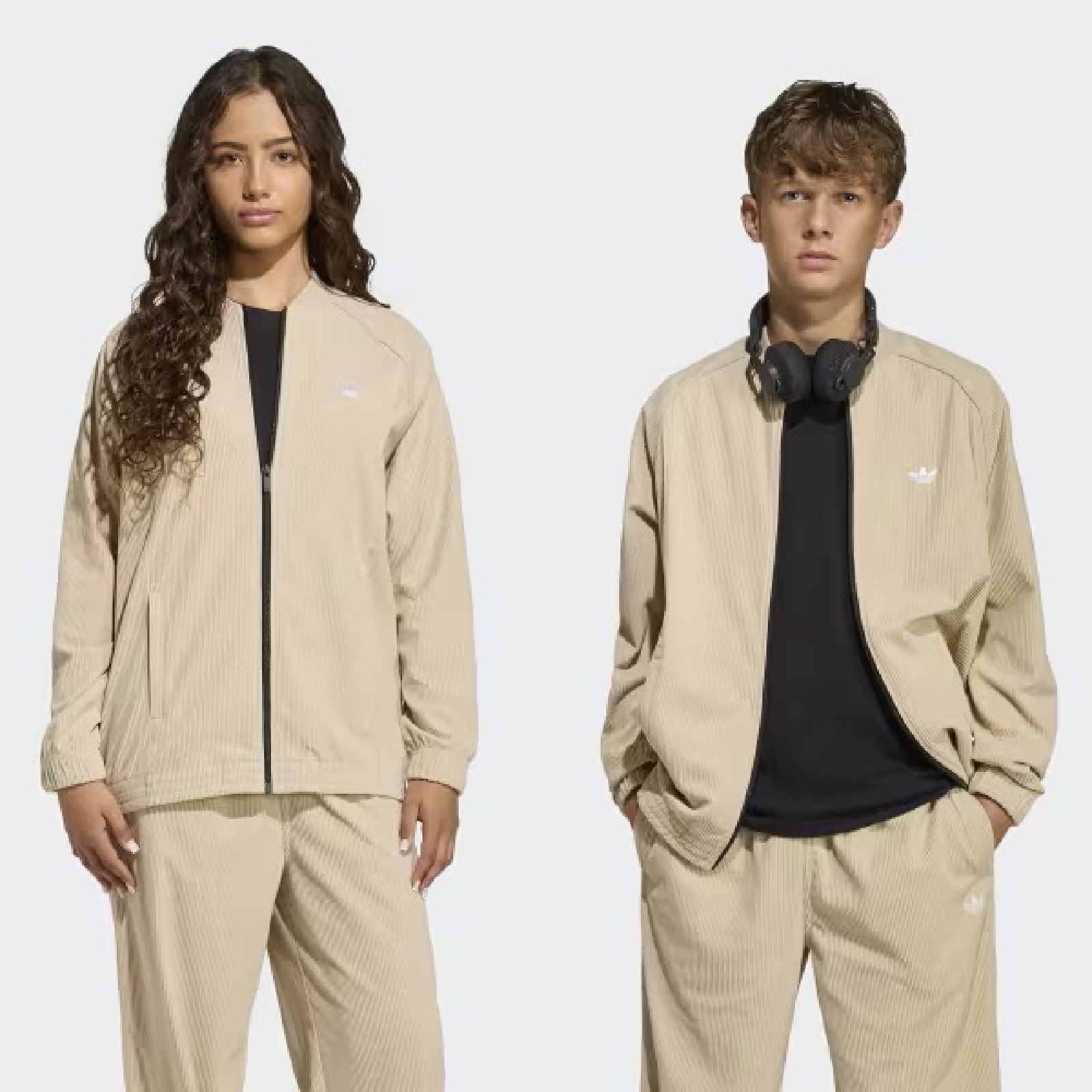 Adidas FELPA EFFETTO VELLUTO Beige