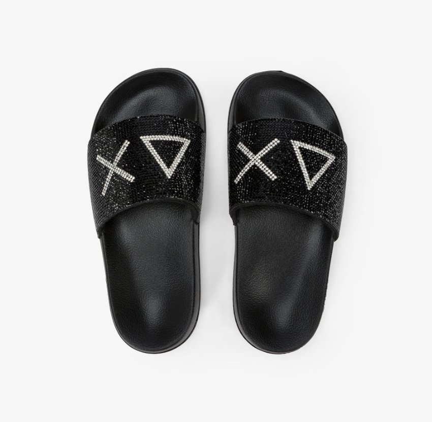 Sun68 GIRLS SLIPPET GLITTER Black
