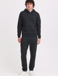 Felpa blend blu notte con zip e cappuccio
