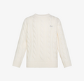 Maglia in lana e cashmere a trecce bianco panna