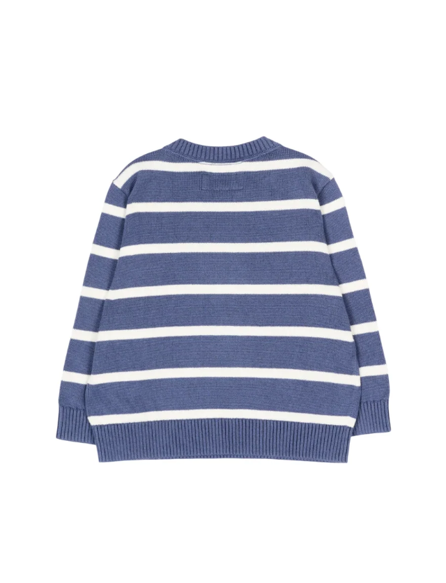 Calvin Klein Jeans maglia neonato a righe blu avio panna SKU: LV1CKTJF10CHX-68cm