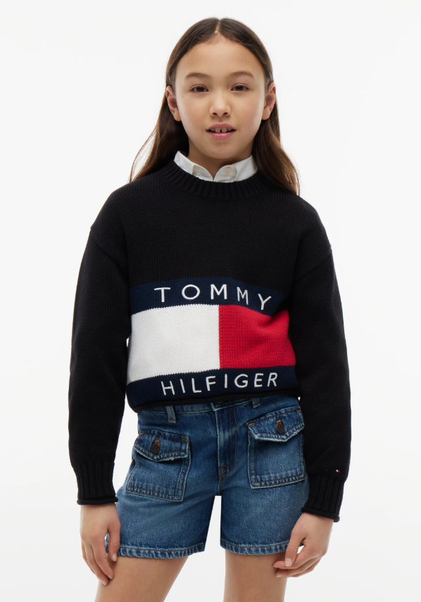 Pullover Tommy Hilfiger Heritage relaxed fit con bandiera