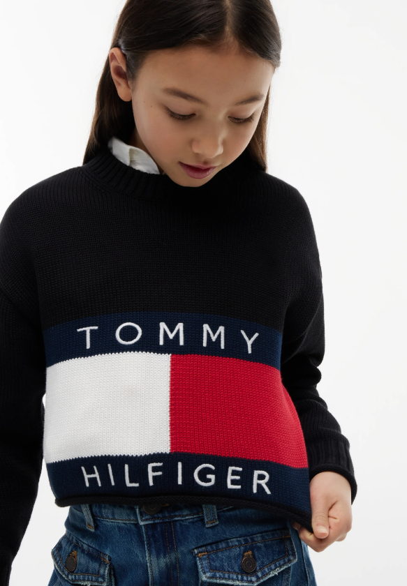 Pullover Tommy Hilfiger Heritage relaxed fit con bandiera