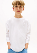 ESSENTIAL FLAG EMBROIDERY LONG SLEEVE T-SHIRT - Maglietta a manica lunga - white