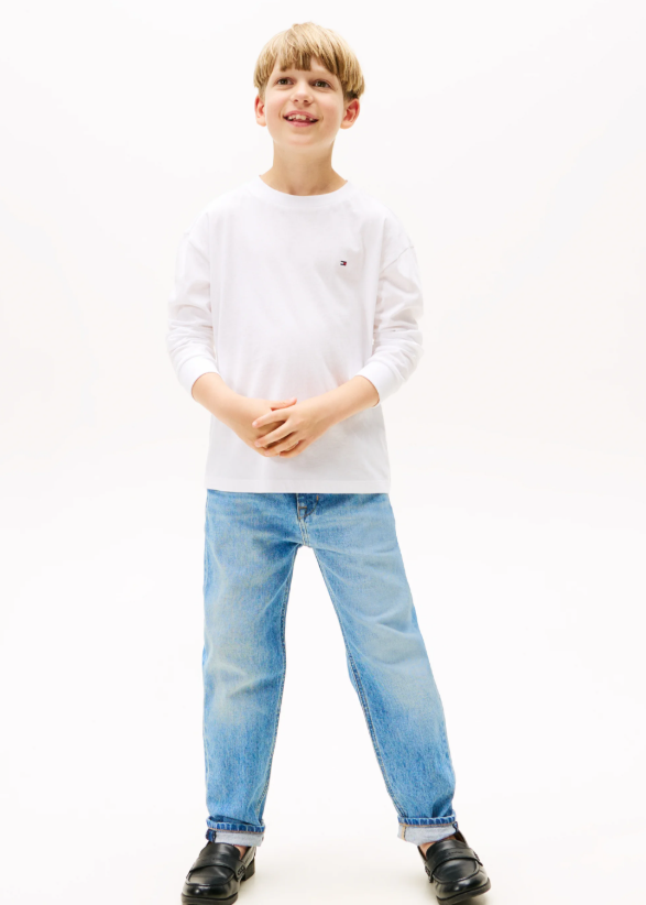 ESSENTIAL FLAG EMBROIDERY LONG SLEEVE T-SHIRT - Maglietta a manica lunga - white