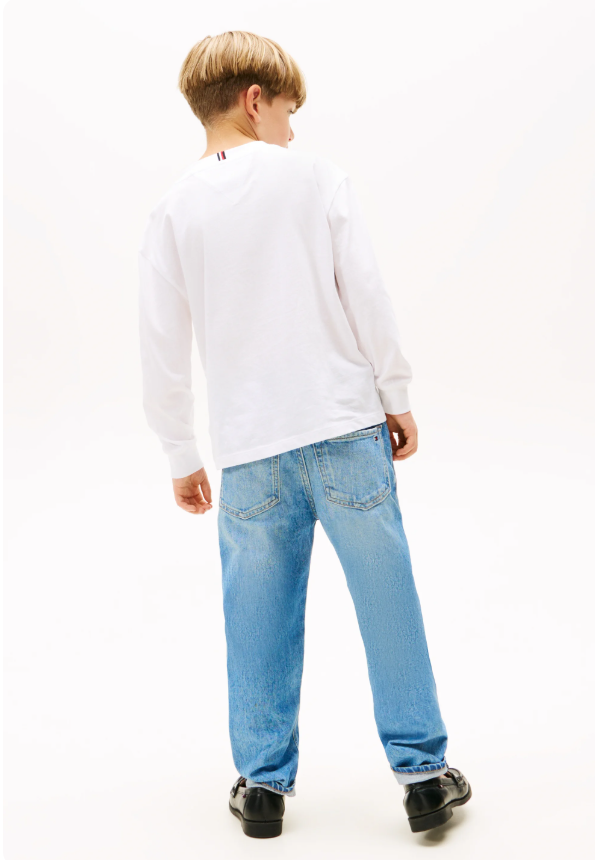ESSENTIAL FLAG EMBROIDERY LONG SLEEVE T-SHIRT - Maglietta a manica lunga - white