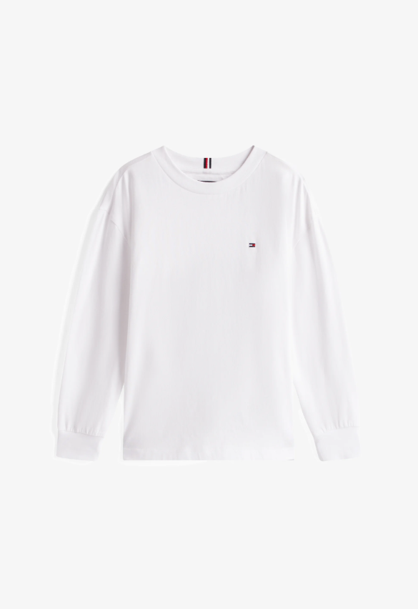 ESSENTIAL FLAG EMBROIDERY LONG SLEEVE T-SHIRT - Maglietta a manica lunga - white