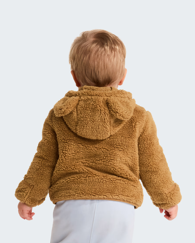 Teddy Brown con cappuccio e cerniera integrale Campshire da neonato