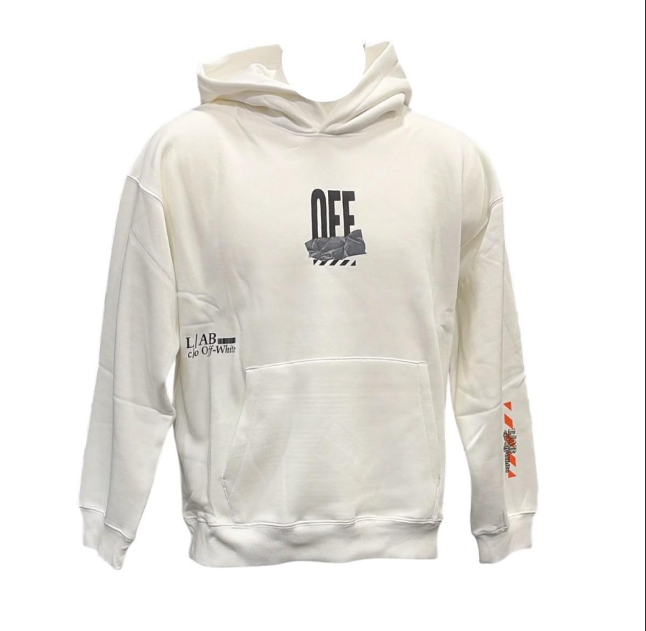 Felpa OFF-WHITE con cappuccio bianco